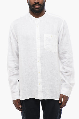 Korean Neckline Linen Shirt