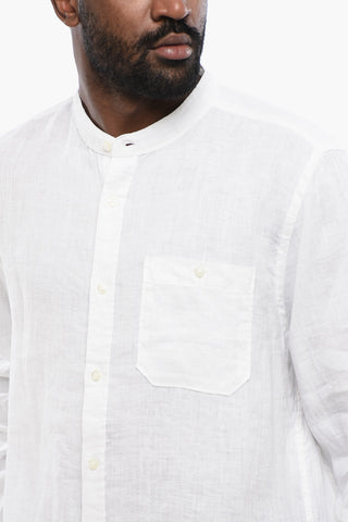 Korean Neckline Linen Shirt