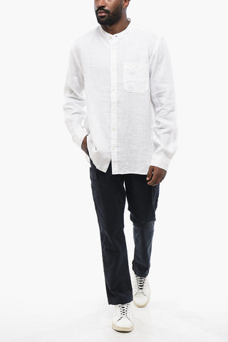 Korean Neckline Linen Shirt