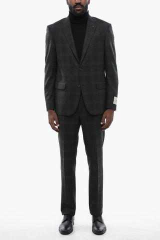 CC COLLECTION Virgin Wool Suit with Check Pattern