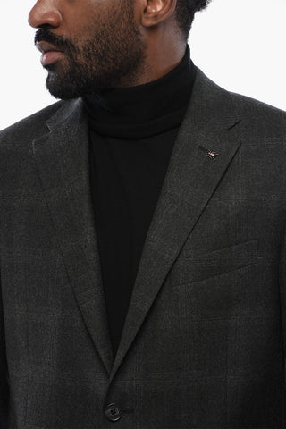 CC COLLECTION Virgin Wool Suit with Check Pattern