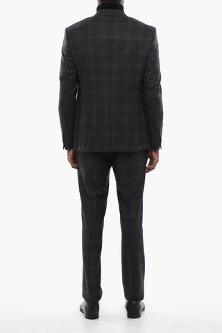 CC COLLECTION Virgin Wool Suit with Check Pattern