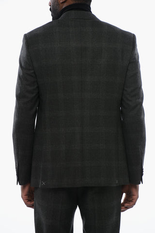 CC COLLECTION Virgin Wool Suit with Check Pattern
