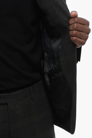 CC COLLECTION Virgin Wool Suit with Check Pattern