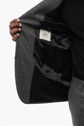 CC COLLECTION Virgin Wool RIGHT Suit with Windowpane Pattern