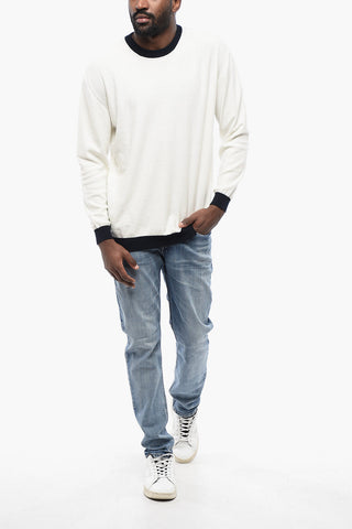 Cotton COLOR BLOCK Crewneck Sweater