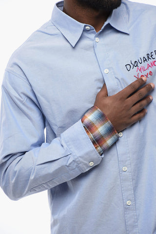 Embroidered Shirt OXFORD with Double-Fabric Sleeves