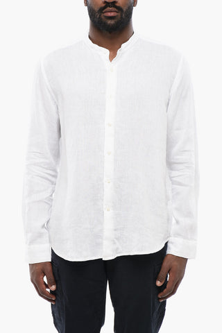 Korean Neckline Linen Shirt