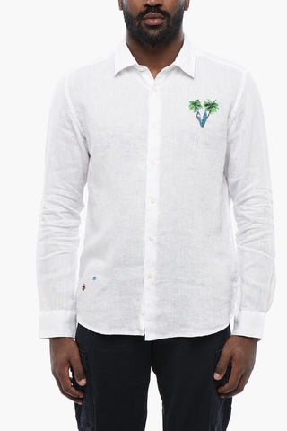 Camicia In Lino Con Ricamo