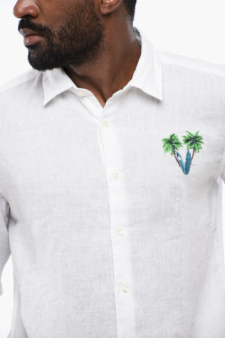 Camicia In Lino Con Ricamo