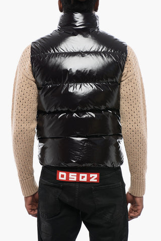 Piumino Smanicato in Nylon con Logo