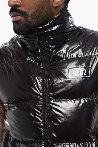 Piumino Smanicato in Nylon con Logo