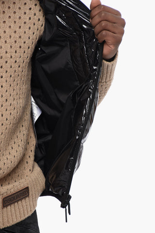 Piumino Smanicato in Nylon con Logo
