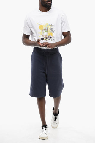 Shorts In Cotone Garzato con Coulisse