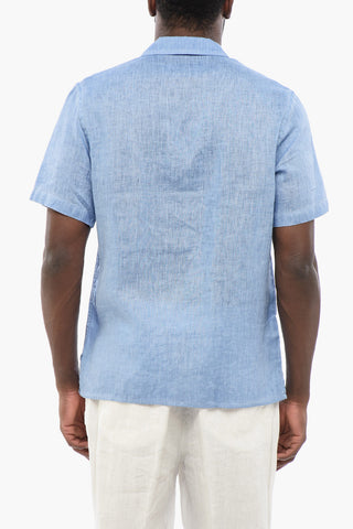 Camicia A Maniche Corte In Lino