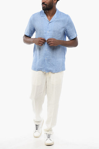 Camicia A Maniche Corte In Lino