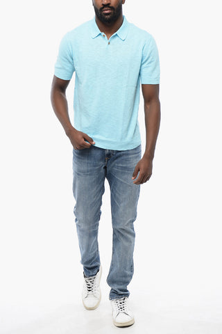 Melange Cotton Knit Polo