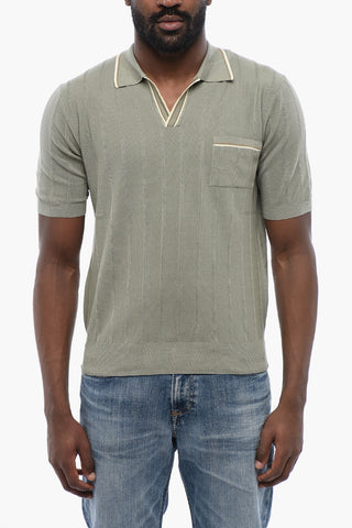 Poloshirt Aus Rippstrick