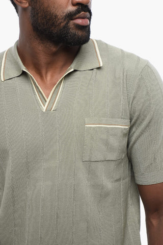 Poloshirt Aus Rippstrick