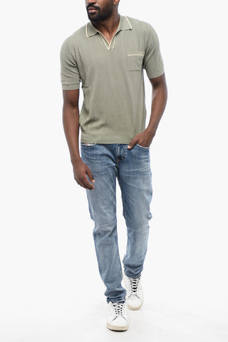 Poloshirt Aus Rippstrick