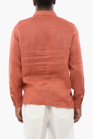 Polo Neckline Linen Shirt