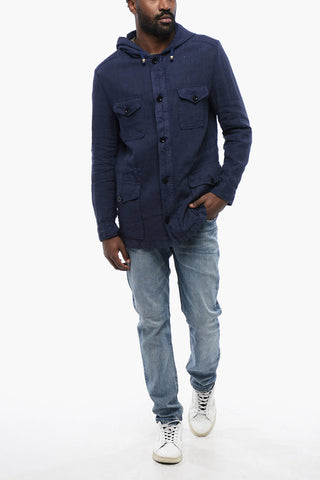 Linen Sahariana Overshirt with Hood