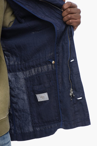 Linen Sahariana Overshirt with Hood