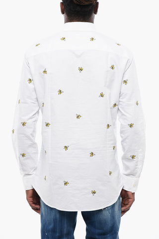 Button-Down Shirt with Banana Embroidery