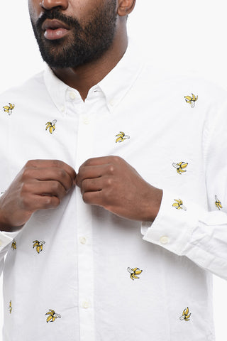 Button-Down Shirt with Banana Embroidery