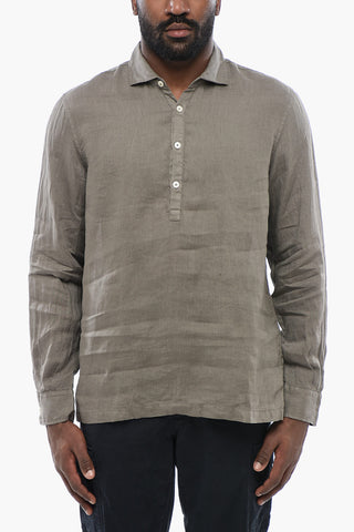 Camicia A Maniche Lunghe In Lino