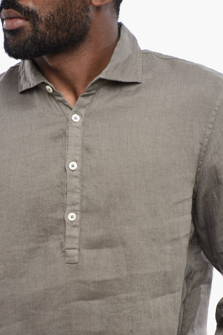 Camicia A Maniche Lunghe In Lino