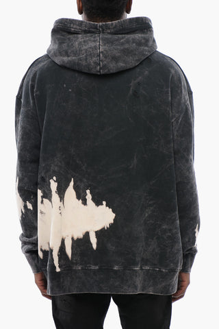 Bleached Effect Brushed Cotton Hoodie
