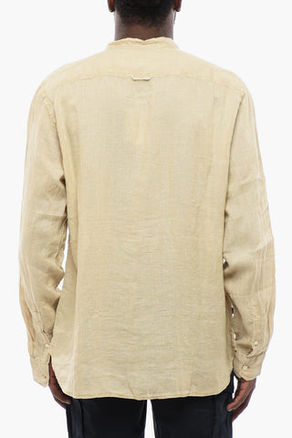 Korean Neckline Linen Shirt