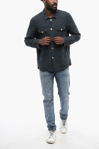 Overshirt DERBY aus Leinen mit aufgesetzten Taschen