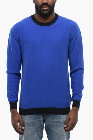 Cotton COLOR BLOCK Crewneck Sweater