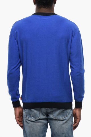 Cotton COLOR BLOCK Crewneck Sweater