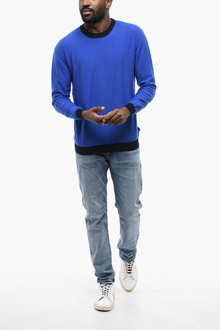 Cotton COLOR BLOCK Crewneck Sweater