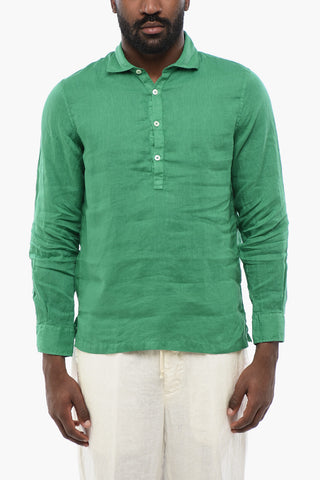 Camicia A Maniche Lunghe In Lino