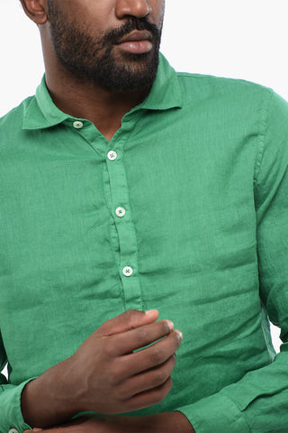 Camicia A Maniche Lunghe In Lino