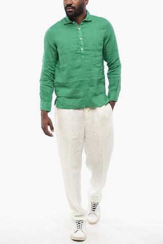 Camicia A Maniche Lunghe In Lino