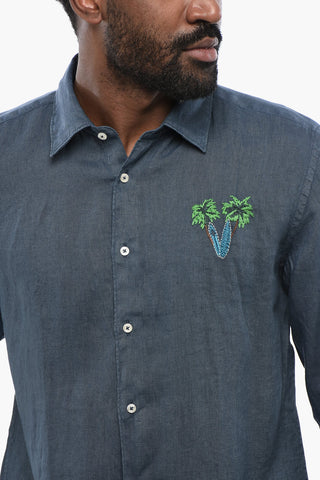 Camicia In Lino Con Ricamo