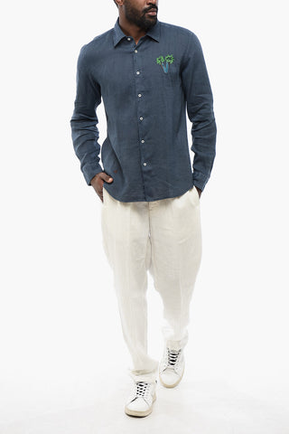 Camicia In Lino Con Ricamo