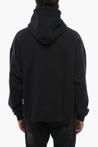 Printed Brushed Cotton Hooded Sweatshirt Loose Fit