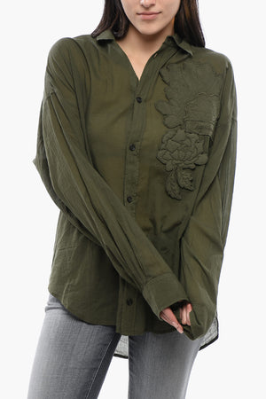 Baumwollbluse BLOSSOM mit Applikationsdetails