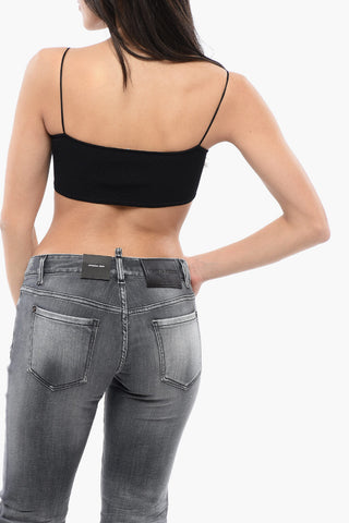 Bra Top with Cut-Outs and Pearls