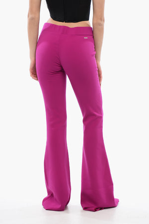 High-Waisted Flared-Fit Pants with Side Zip