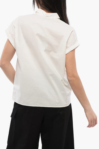 Sleeveless Cotton Polo Blouse