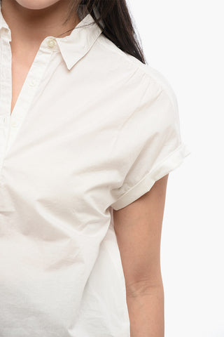 Sleeveless Cotton Polo Blouse