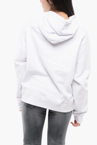 Felpa Hoodie SWEATY BEACH con Stampa Glitterata