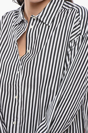 Awning-gestreiftes Hemd YARN mit Kordelzug am Saum